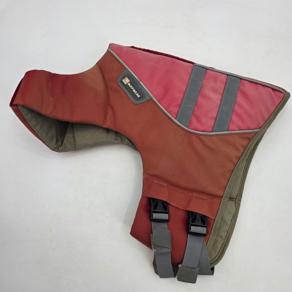RUFFWEAR FLOAT COAT FOR DOGS MEDIUM LIFE JACKET RED PINK WATER SAFE REFLEFTIVE